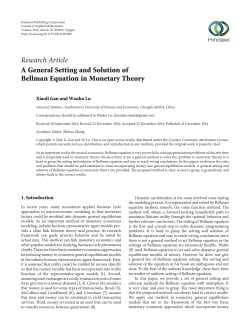 A General Setting and Solution of Bellman Equation in Monetary