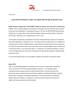 Laser-induced damage to large core optical fiber by