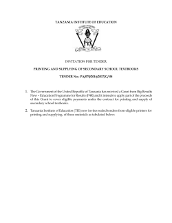 invitation for tender - Tanzania Institute of Education