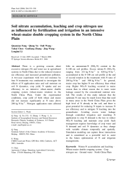 Soil nitrate accumulation, leaching and crop nitrogen use as