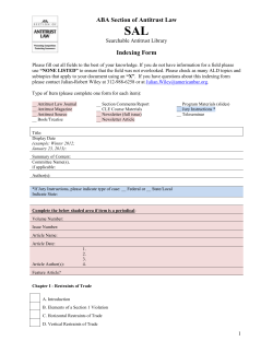 Index Form: Committee Periodical Article