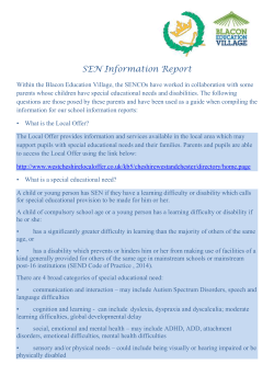 Special Educational Needs Report to Parents