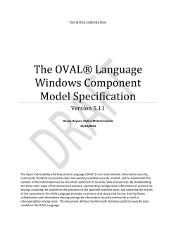 The OVAL&reg; Language Windows Component Model Specification