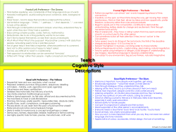 Teetch Cognitive Style Descriptions