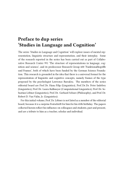 Preface to dup series `Studies in Language and Cognition`
