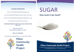 Sugar - How much is too much - Pilton Community Health Project