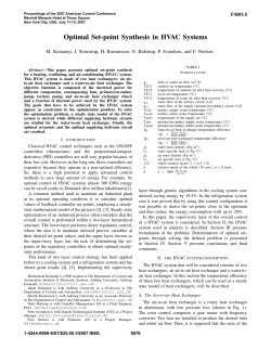 Optimal Set-Point Synthesis in HVAC Systems