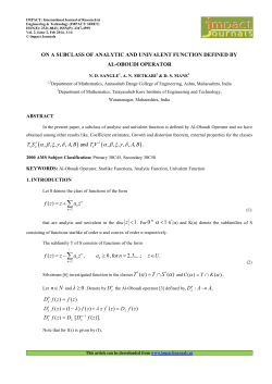 On a Subclass of Analytic and Univalent Function Defined by Al