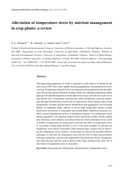 Alleviation of temperature stress by nutrient management