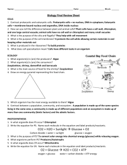 Biology Final Review Sheet