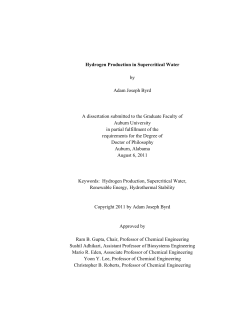 Hydrogen Production in Supercritical Water by
