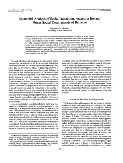 Sequential Analysis of Social Interaction: Assessing