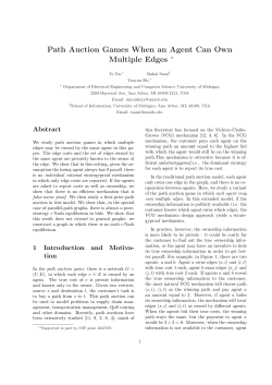 Path Auction Games When an Agent Can Own Multiple