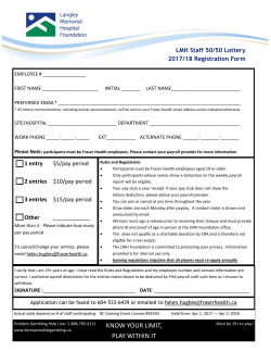 KNOW YOUR LIMIT, PLAY WITHIN IT