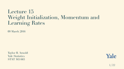 Lecture 15 Weight Initialization, Momentum and Learning Rates