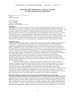 applying the normative conflict model to organizational deviance