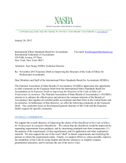 International Ethics Standards Board for Accountants January 26