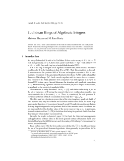 Euclidean Rings of Algebraic Integers
