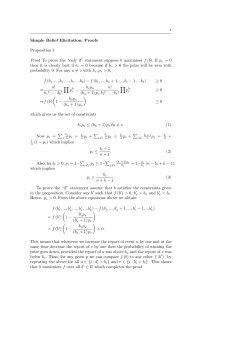 Simple Belief Elicitation: Proofs Proposition 1 Proof To prove the