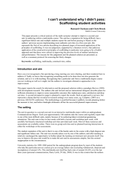 I can&trade;t understand why I didn&trade;t pass: Scaffolding student