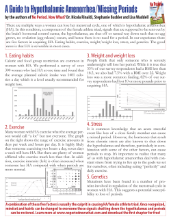 A Guide to Hypothalamic Amenorrhea/Missing Periods