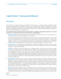 Capital Market - Clearing and Settlement