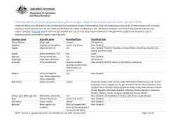 Provisional list of fresh produce that will no longer require an import