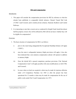 HS2 and Compensation Introduction 1. This paper will consider the