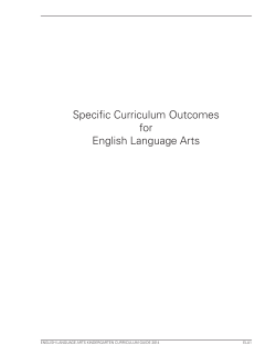 Specific Curriculum Outcomes for English Language Arts
