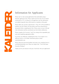 Information for Applicants