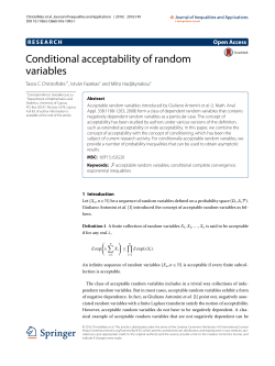 Conditional acceptability of random variables | SpringerLink