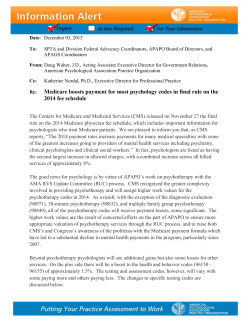 Date: December 03, 2013 To: SPTA and Division Federal Advocacy