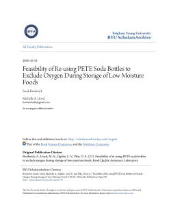 Feasibility of Re-using PETE Soda Bottles to Exclude Oxygen