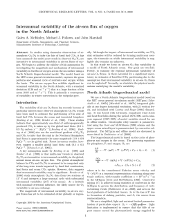 Interannual variability of the air-sea flux of oxygen in the North Atlantic