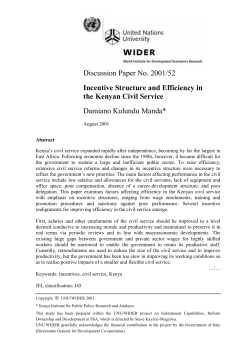 Discussion Paper No. 2001/52 Incentive Structure and Efficiency in