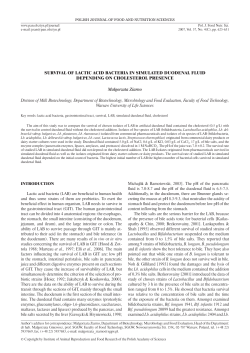 SURVIVAL OF LACTIC ACID BACTERIA IN SIMULATED