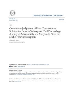 Judgments of Prior Conviction as Substantive Proof