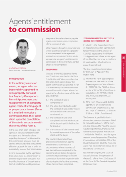 Agents` entitlement to commission