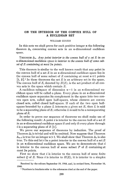 ON THE INTERIOR OF THE CONVEX HULL OF A