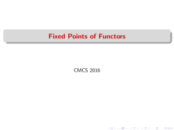Fixed Points of Functors