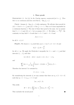 1. Three proofs Proposition 1.1. Let (fn) be the