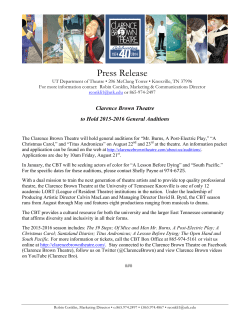 CBT to hold 2015/2016 General Auditions