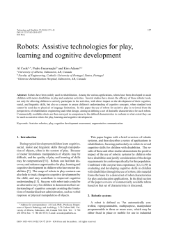 Robots: Assistive technologies for play, learning and cognitive