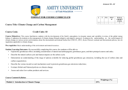Course Title: Climate Change and Carbon Management