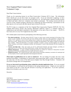 Plant Conservation Volunteer Application