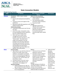 State Innovation Models - American Health Care Association