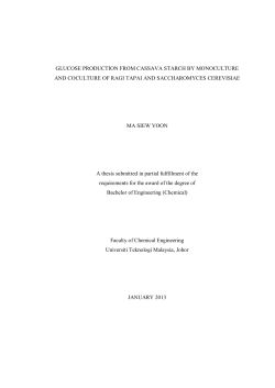 1 glucose production from cassava starch by monoculture and