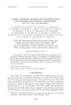 LIGHT CHARGED PARTICLES DISTRIBUTION AND FISSION