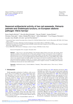 Seasonal antibacterial activity of two red seaweeds, Palmaria
