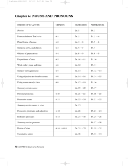 Chapter 6: NOUNS AND PRONOUNS